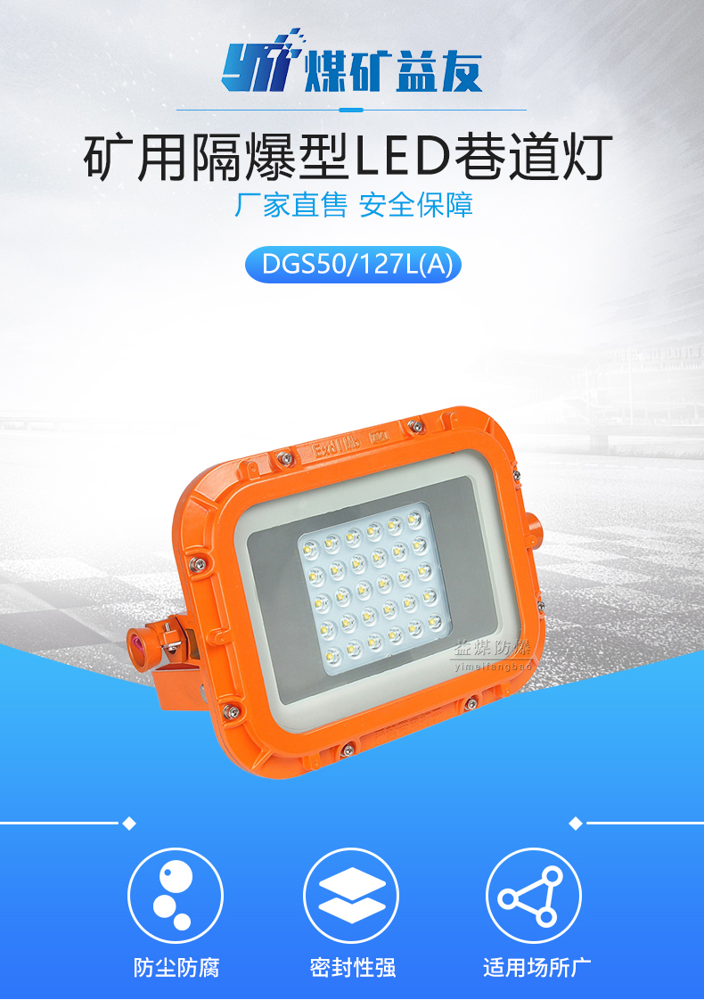 徐州DGS50/127L矿用隔爆型LED巷道灯