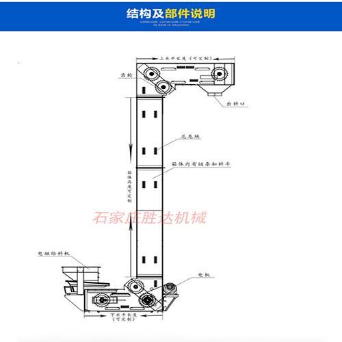 安庆市小茴香粉不锈钢Z型斗式提升机垂直型斗式提升机