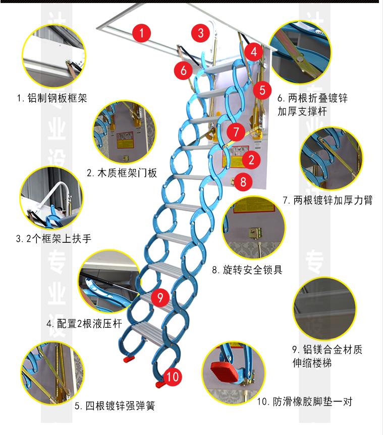 供应电动阁楼伸缩楼梯价格