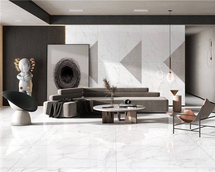 高德瓷砖 无限连纹灰色大板750x1500客厅防滑地砖地板砖 新天鹅堡