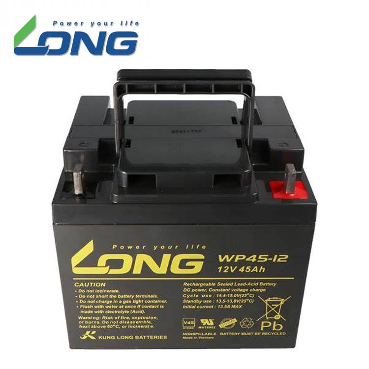 LONG广隆WP45-12 12V45Ah 铅酸免维VRLA AGM阀控密封蓄电池