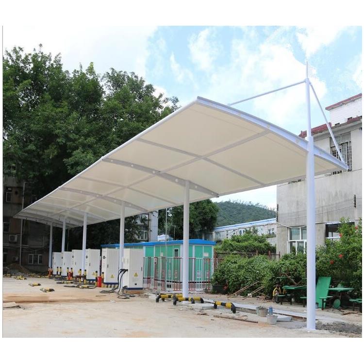 社区膜结构雨棚效果图 膜结构汽车棚雨棚 安全牢固