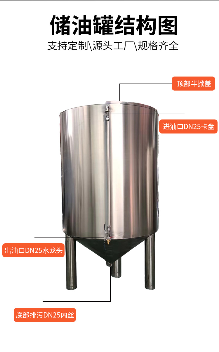 朝阳区炫碟食用油储油罐316不锈钢油桶厂家直供量大从优